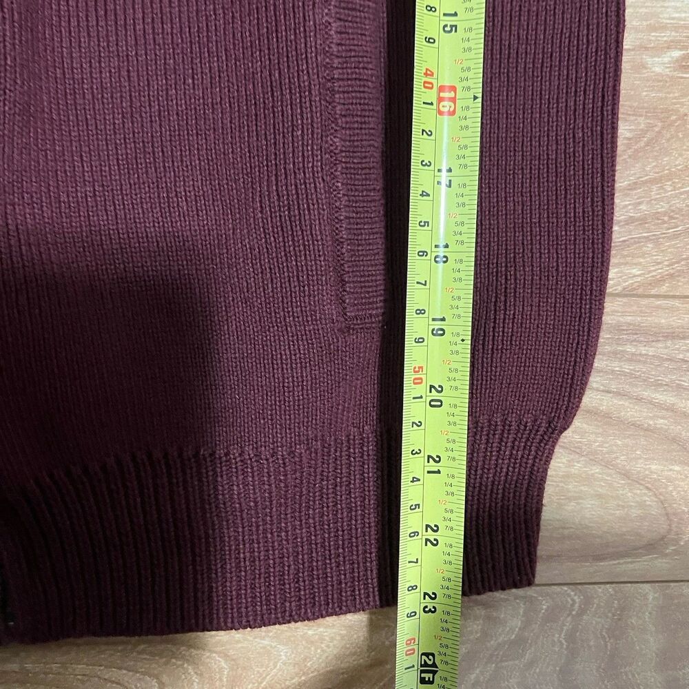 L.L. BEAN Full Zip Cardigan Jacket Men Size XL Red Burgundy Cotton Preppy Office - Picture 4 of 5